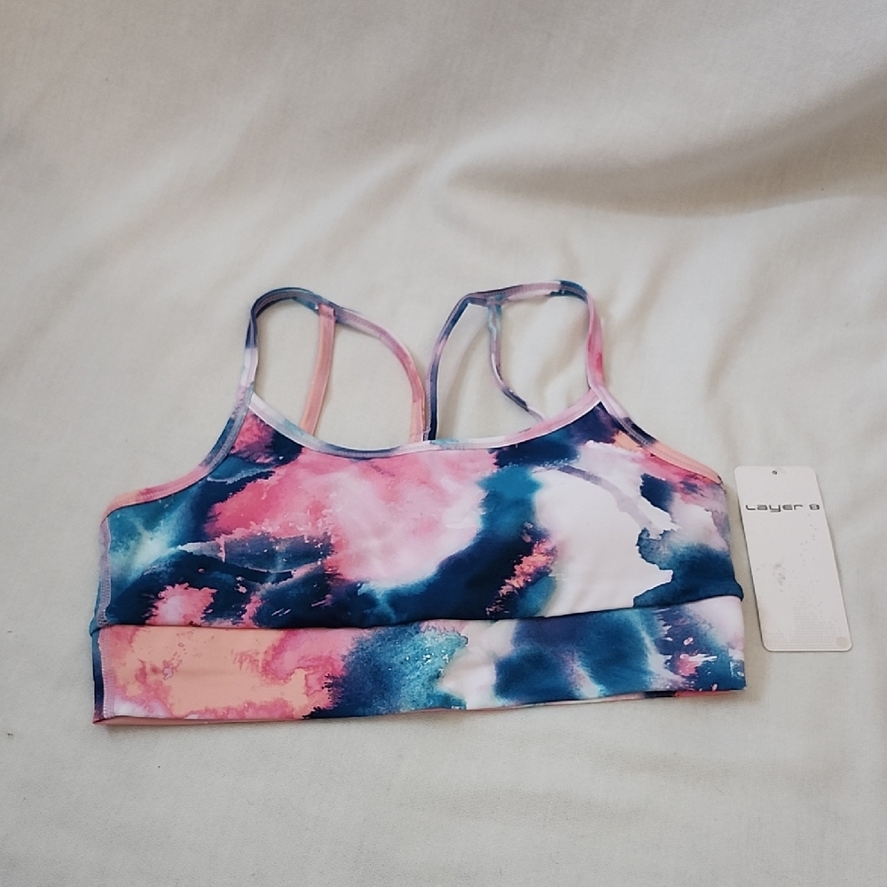 NWT Layer 8 Colorful Tie-Dye Sports Bra